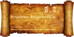 Bruckner Krisztián névjegykártya