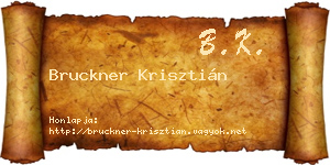 Bruckner Krisztián névjegykártya
